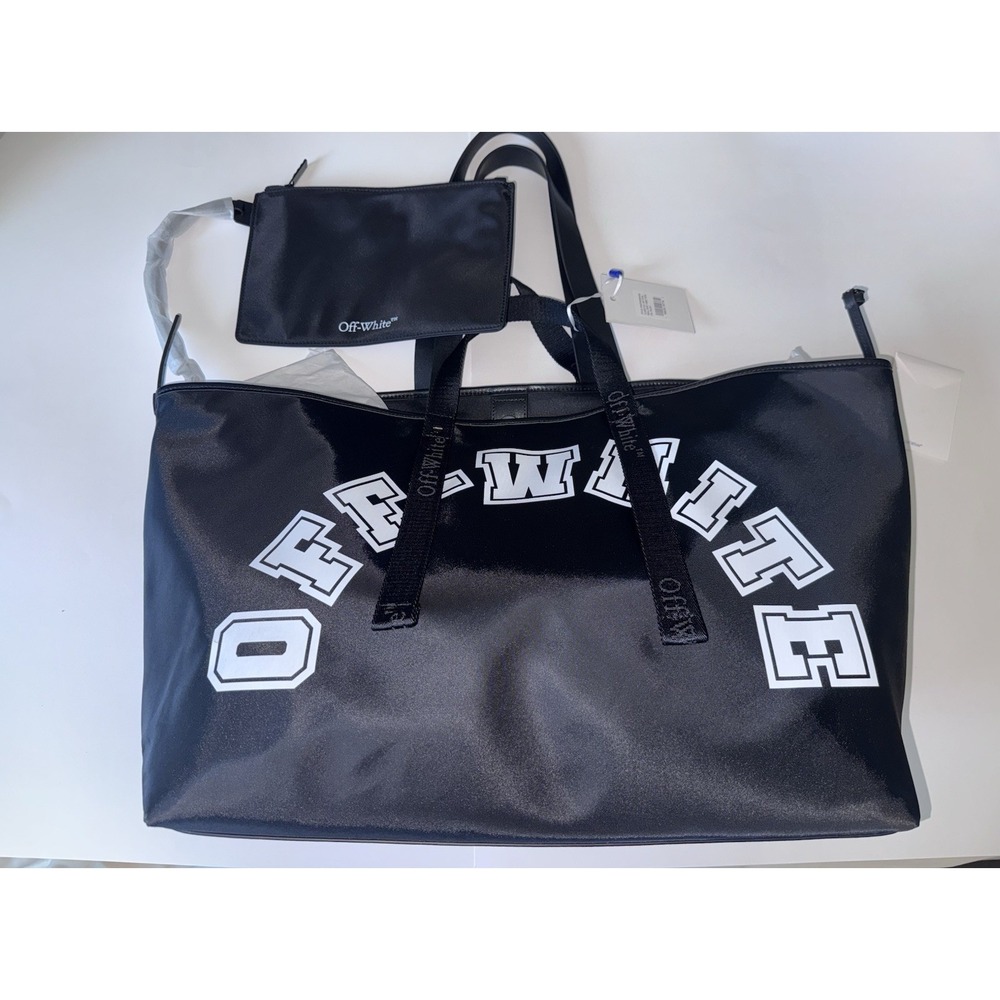 Off-White™ Black Logo Day Off Tote Large Bag and Detachable Pouch Off White NWT - Picture 5 of 8